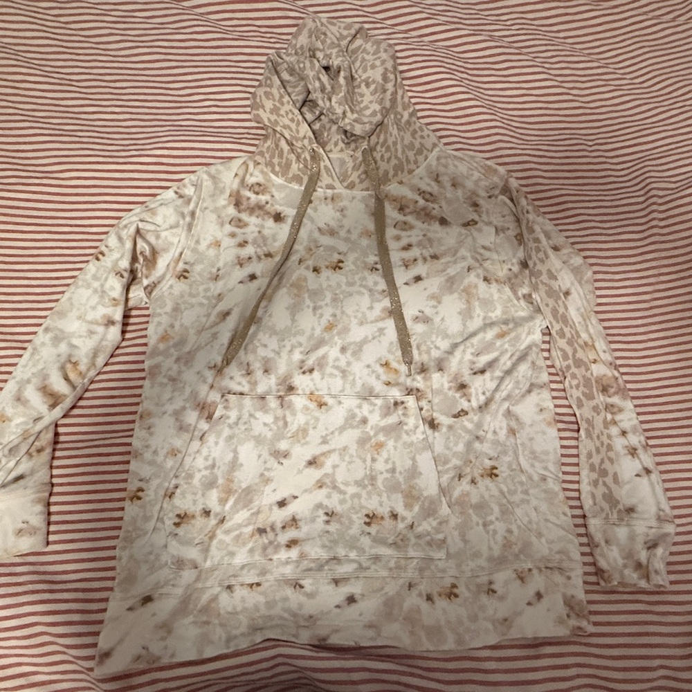 Johnny Was Cream Patterned Hoodie